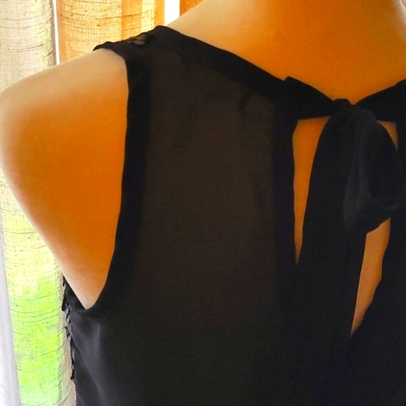 KIRRA SLEEVELESS BLACK DRESSY BLOUSE WITH SEQUINS - Picture 7 of 12